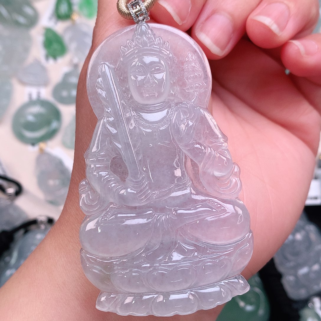 翡翠18K金镶嵌颈饰冰胶大虚空藏71-42-5.6