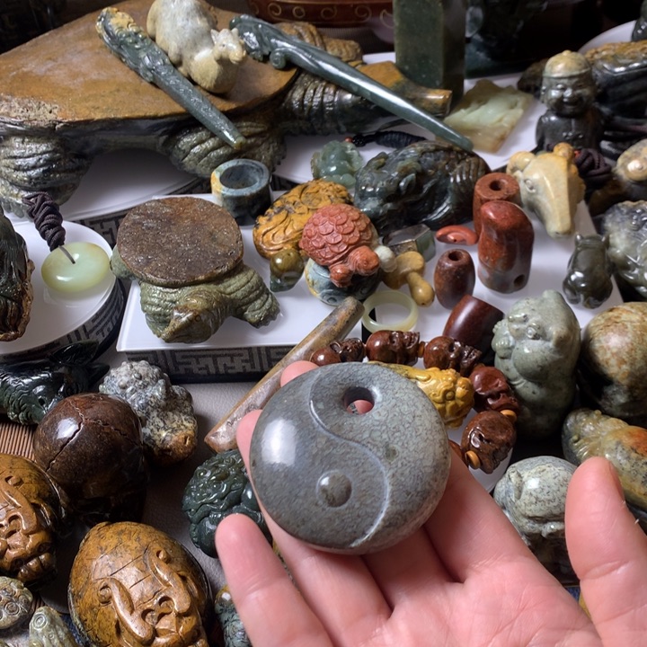 岫岩河磨玉（透闪石质玉）手链未镶嵌