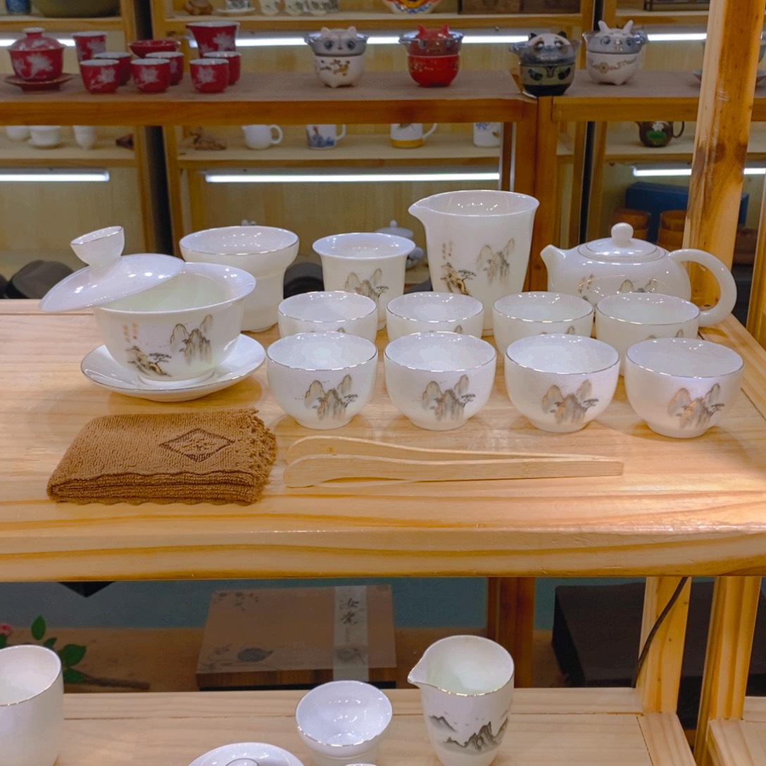 【不止】羊脂玉瓷茶具套装