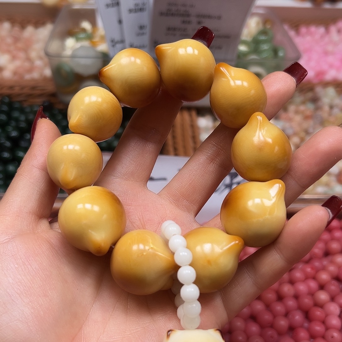 手串菩提根/象牙果瑕疵炭烤猫头1条表面有裂