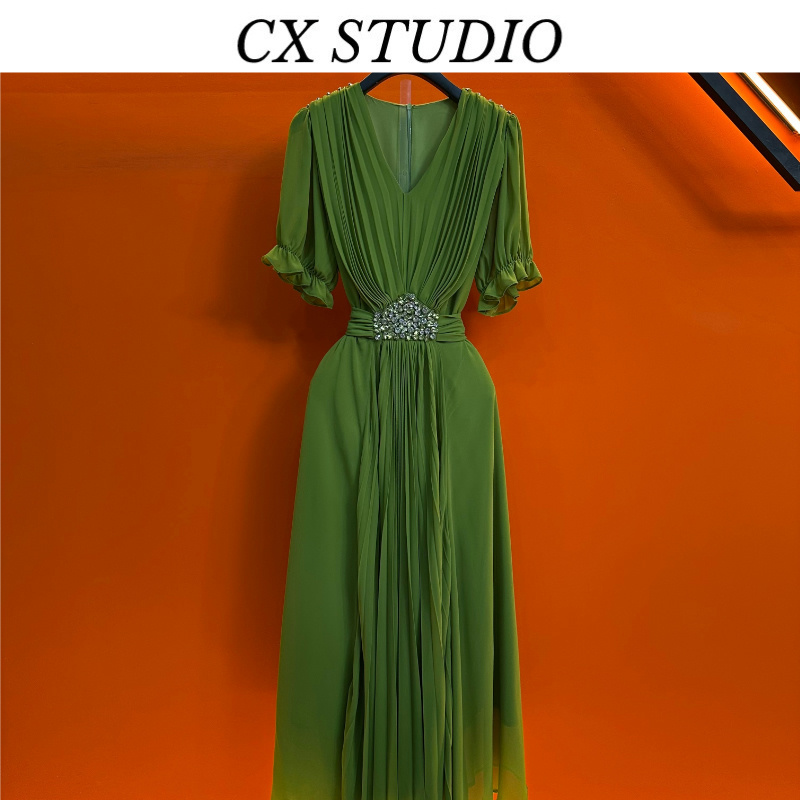 QC编码89 经典收腰轻奢时尚夏季连衣裙（定制女装）TG636