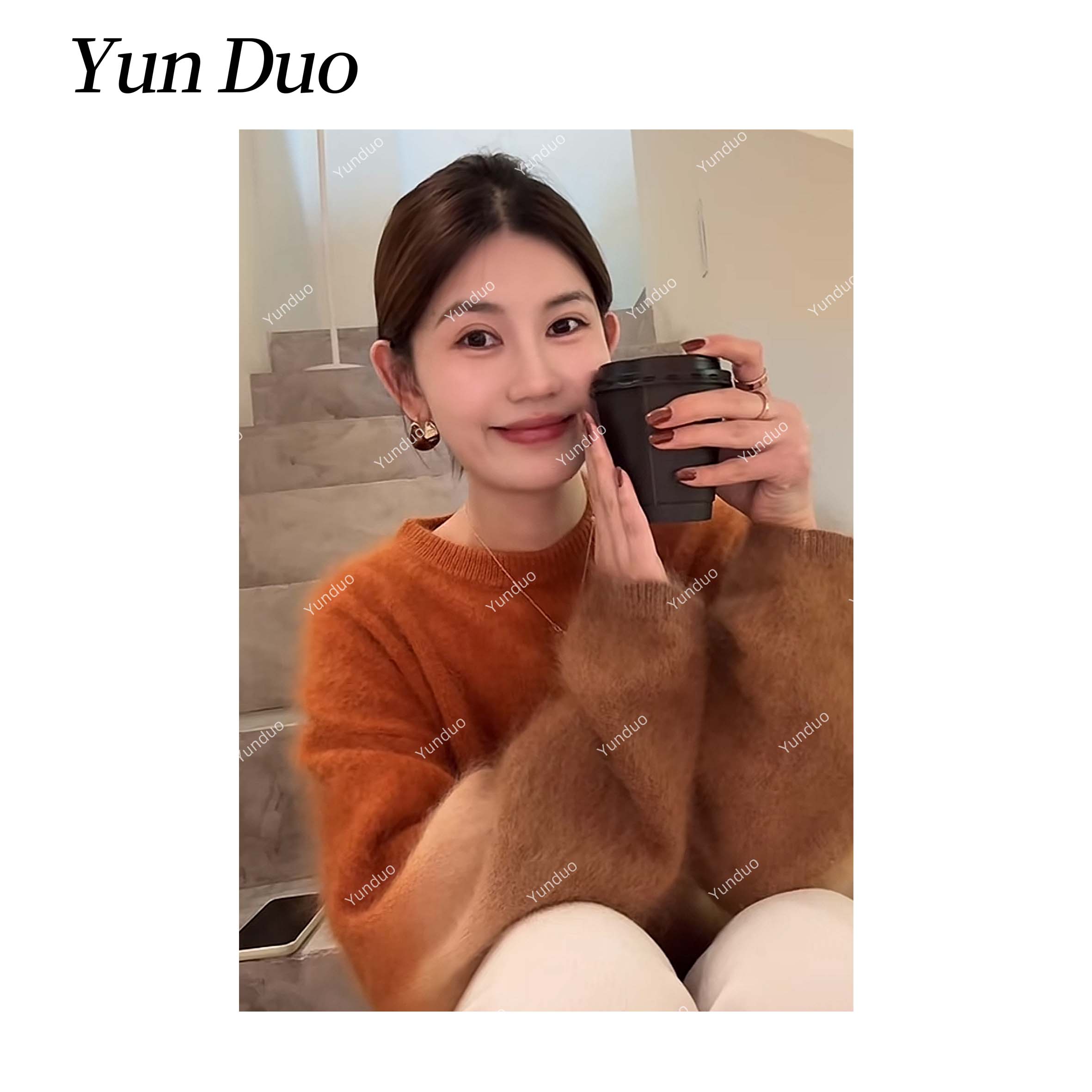 云朵定制【秋景画廊】设计款吊染渐变拉毛毛衣LH27