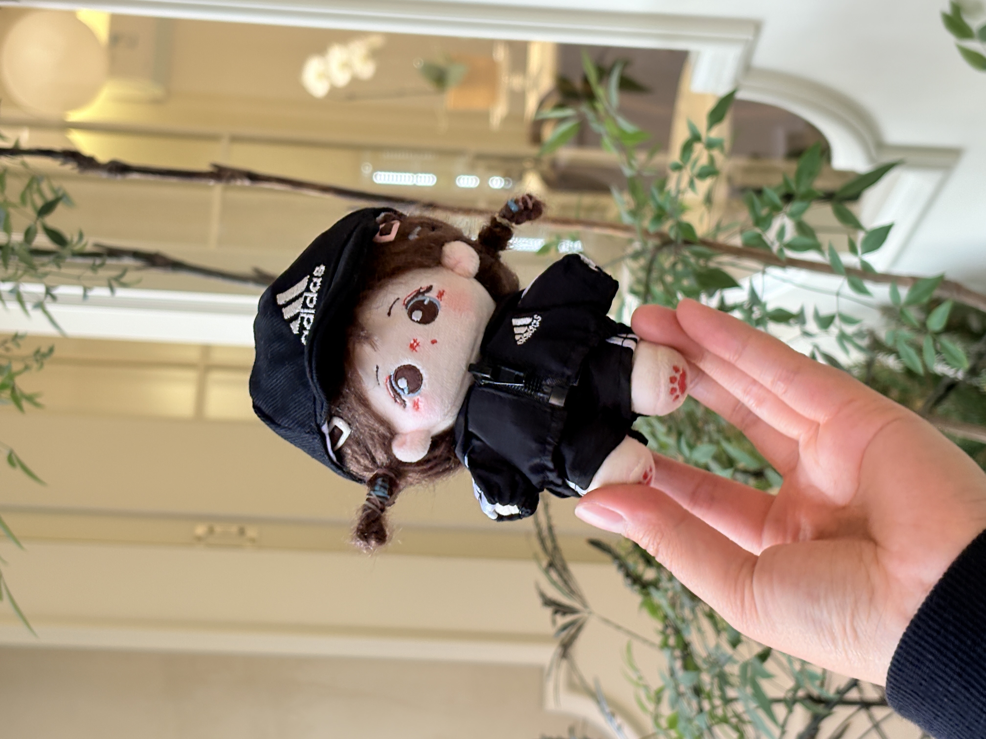 现货笨大熊家10cm娃衣黑色套装10cm娃衣站体（外套+短裤+帽子）