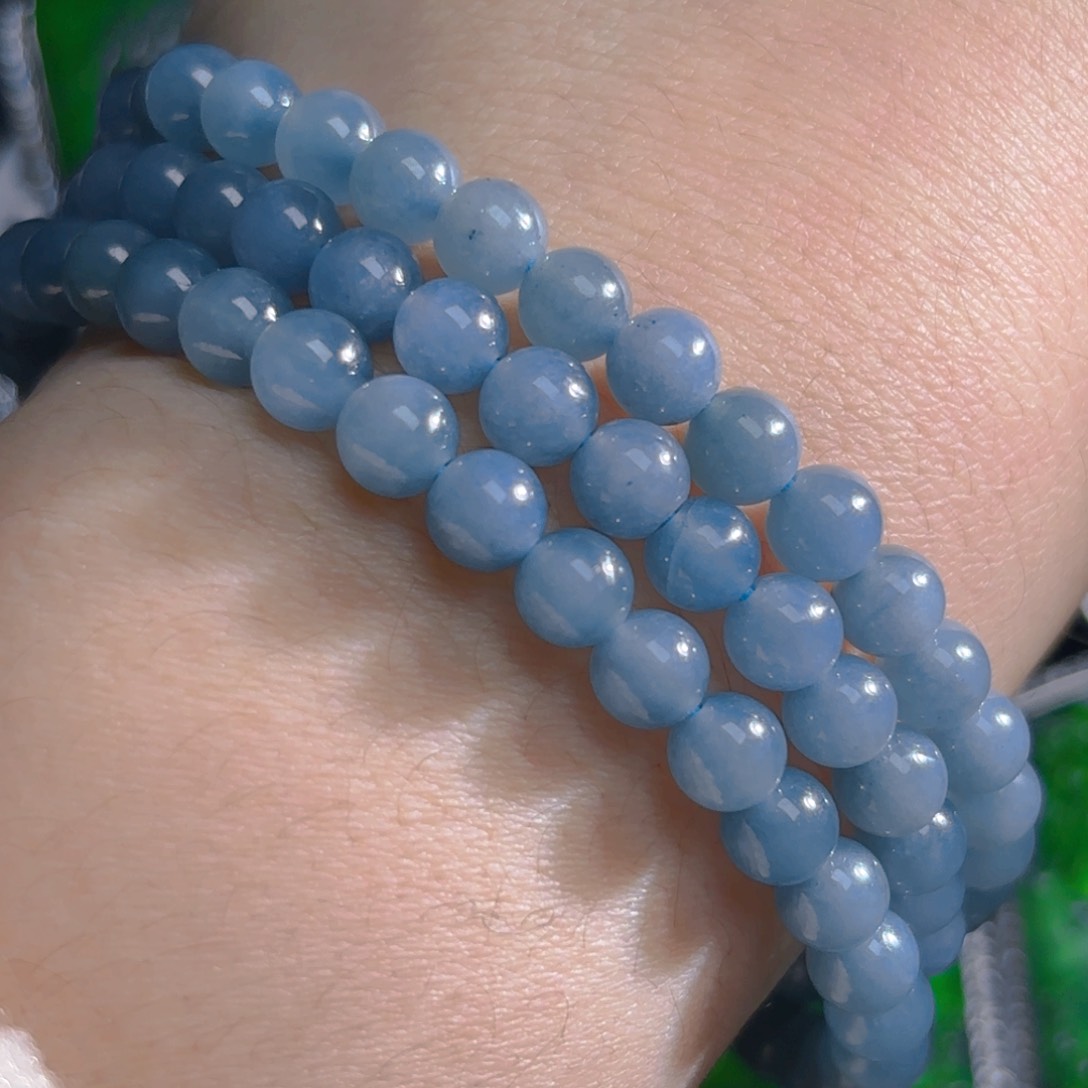 翡翠颈饰未镶嵌6mm108颗珠链