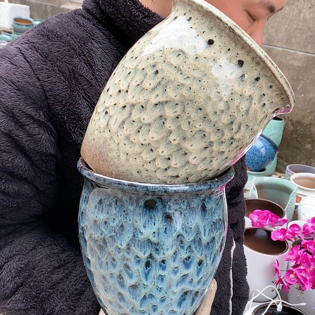 紫砂花盆正品口18高20