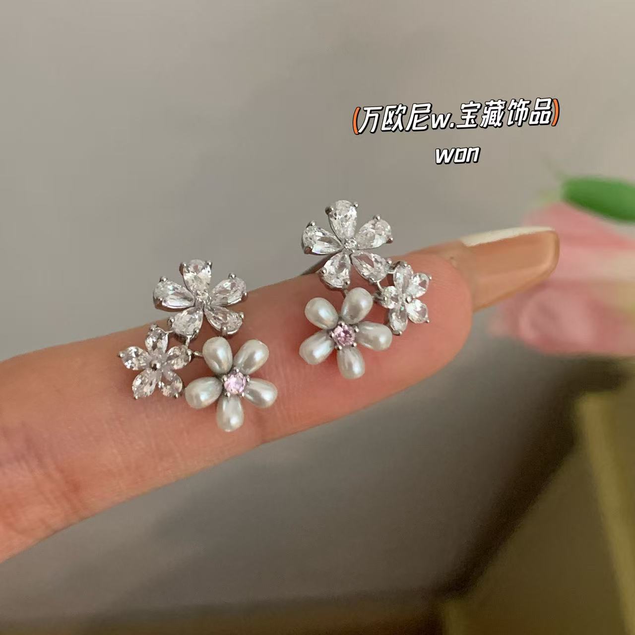 925银仿珍珠耳饰 CHANGE x 克拉恋人耳饰复古法式超仙 主E268