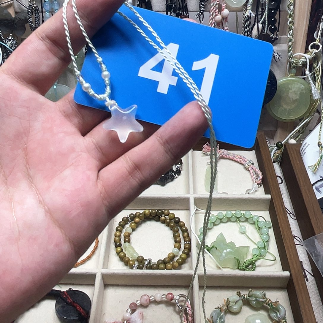 蛇纹石玉合金颈饰