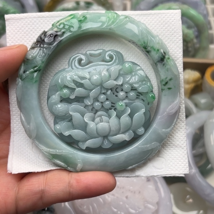 翡翠未镶嵌手镯58圈267