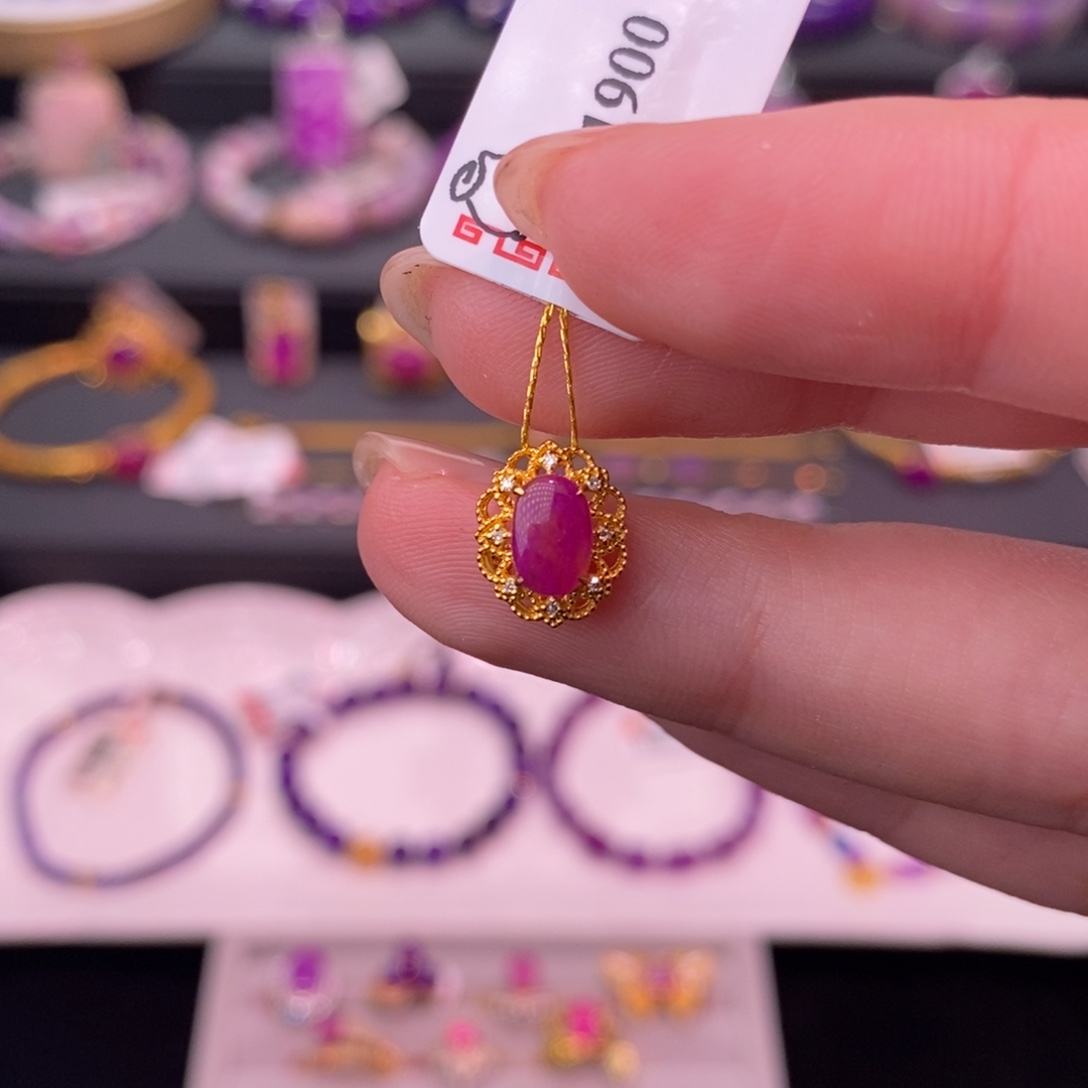 苏纪石（舒俱来）18K金镶嵌吊坠(不含链)