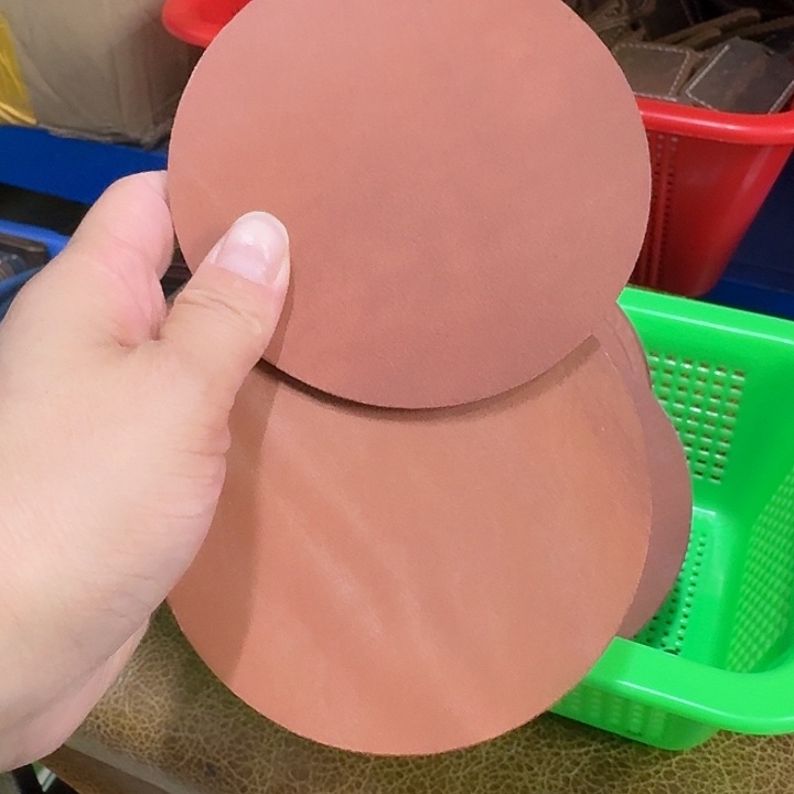 没有加工的真牛皮厚硬杯垫11厘米两块