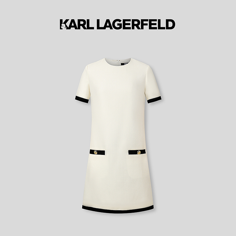 【晨粉专享价】KARL LAGERFELD夏新款短袖连衣裙老佛爷M22E13A1