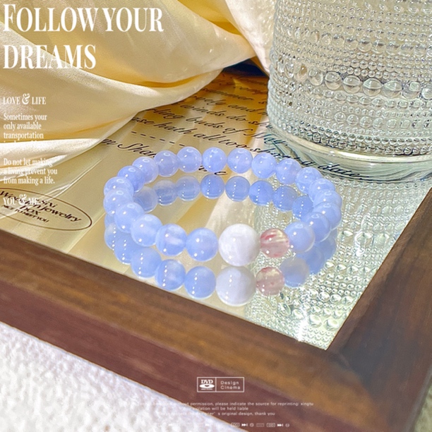 天然 卡8咪 蓝纹玛瑙 樱花雨 雪花幽灵 原创手串