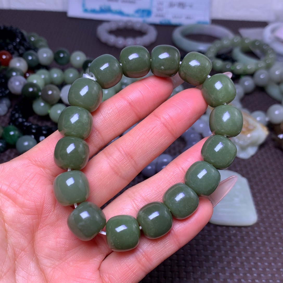 和田玉未镶嵌手串卡14