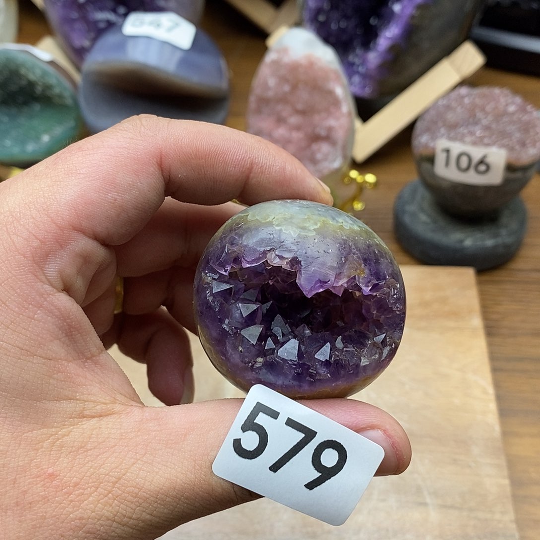 紫晶摆件未镶嵌开口笑