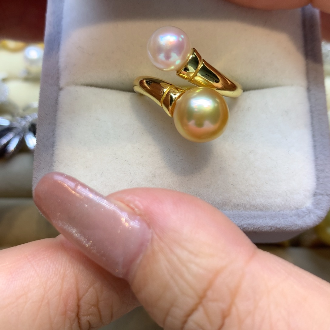 银S925镶嵌戒指海水珍珠