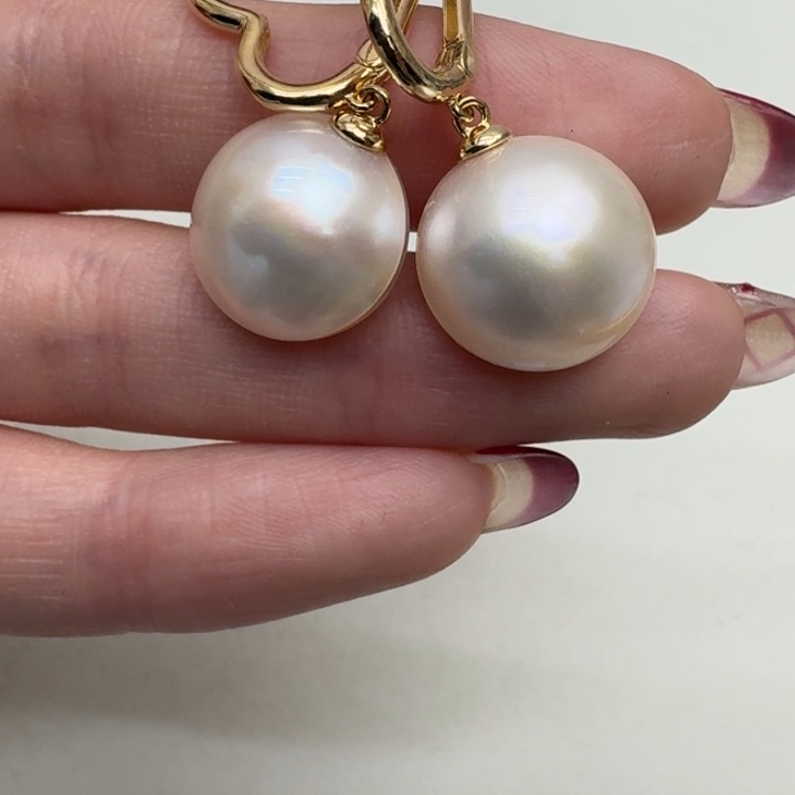 拼合珍珠（马贝珠）耳饰银S925镶嵌