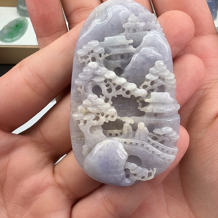 定制翡翠未镶嵌毛货挂件