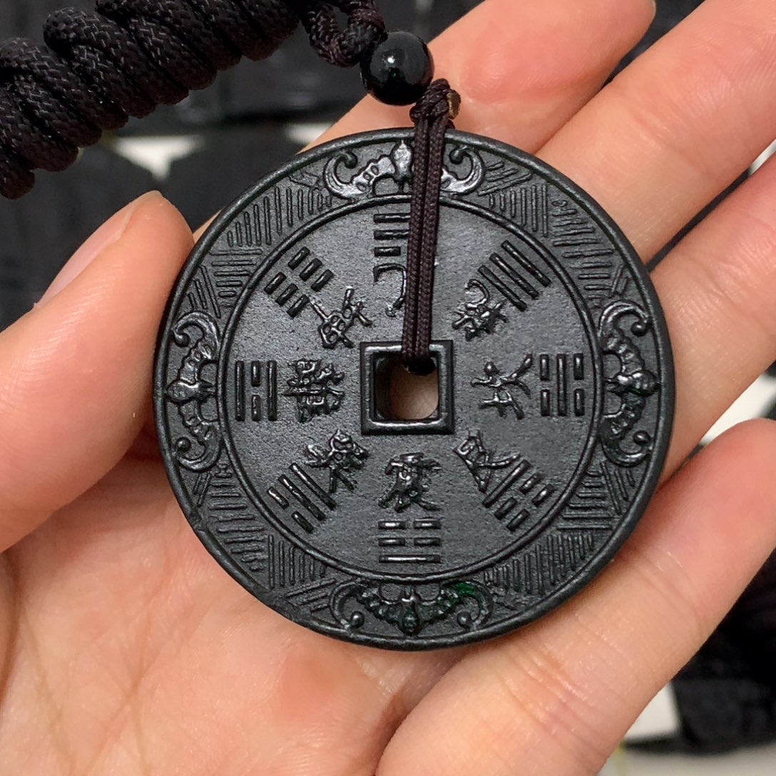 天然缅甸a货钢琴黑挂件