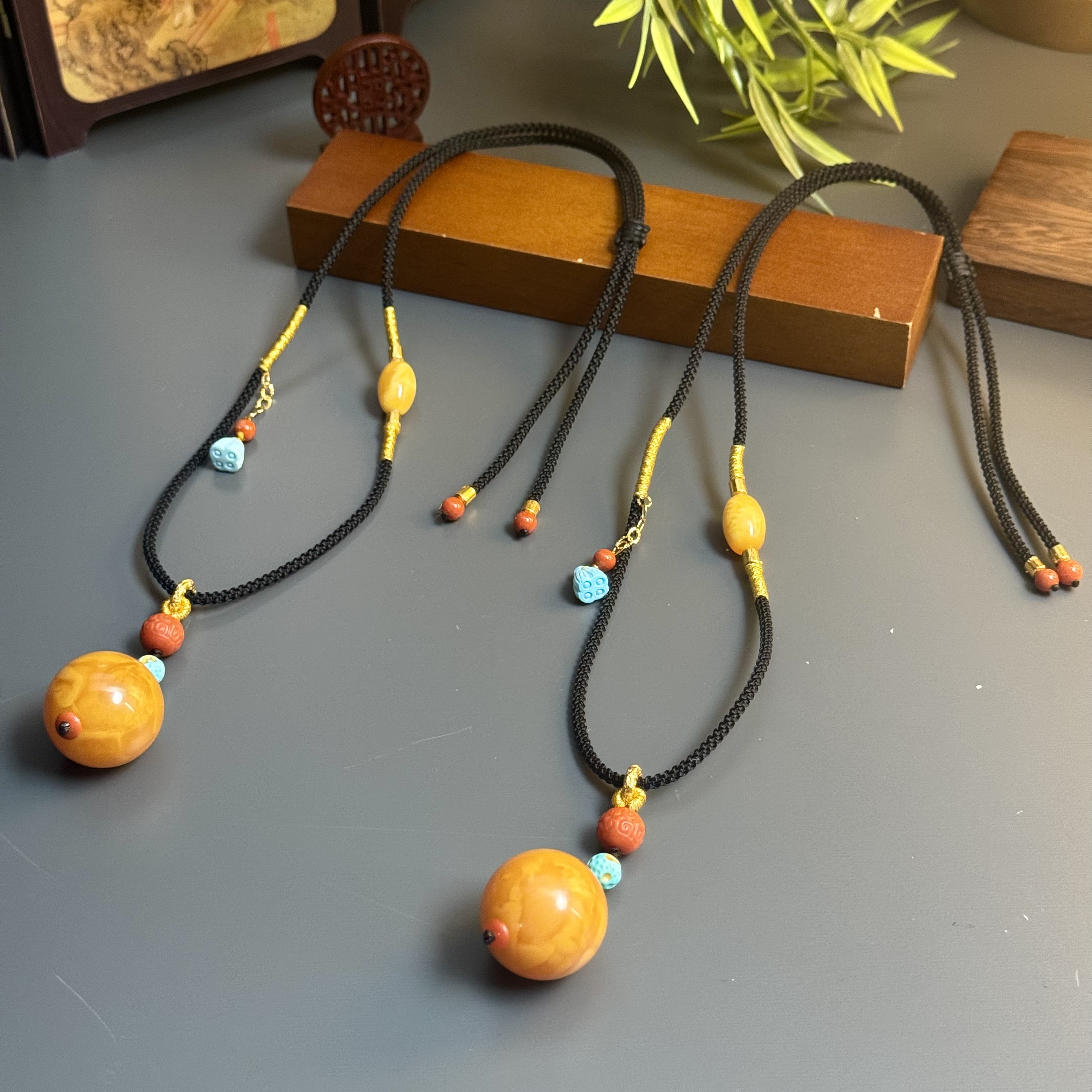 【景旺】23mm+绿松莲蓬花蜡锁骨链@多样性发货只发其中一件