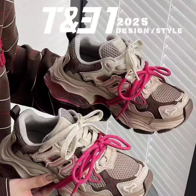 T31潮牌老爹鞋2025秋冬设计师款时髦个性撞色组合底休闲老爹鞋潮