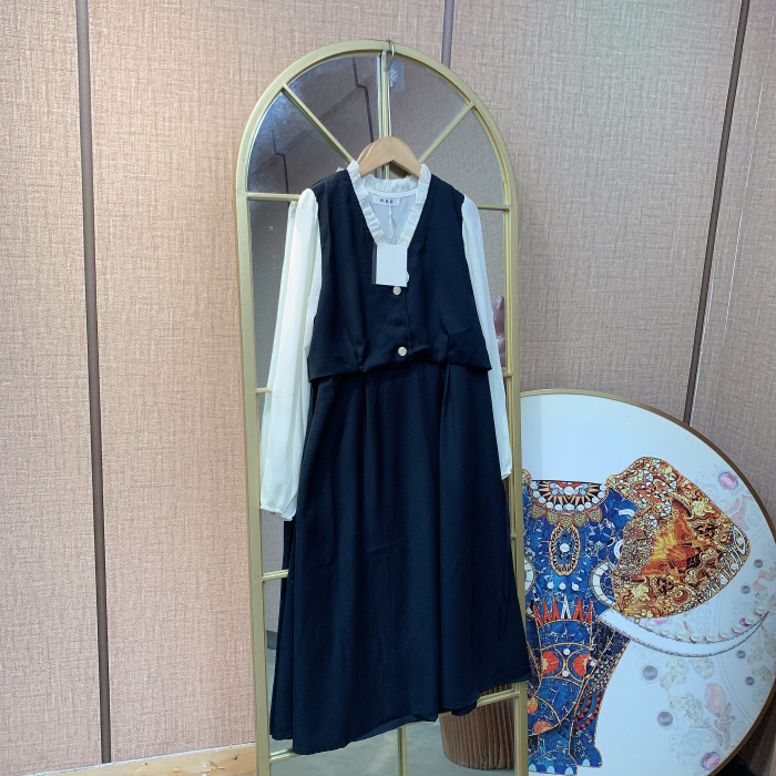 RR104孕妇黑色连衣裙l90-130xl140