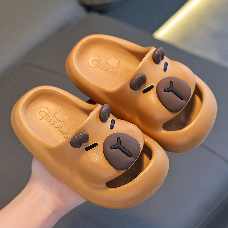 卡皮巴拉夏季儿童凉拖鞋男童防滑踩屎感中大童亲子包头小孩洗澡拖