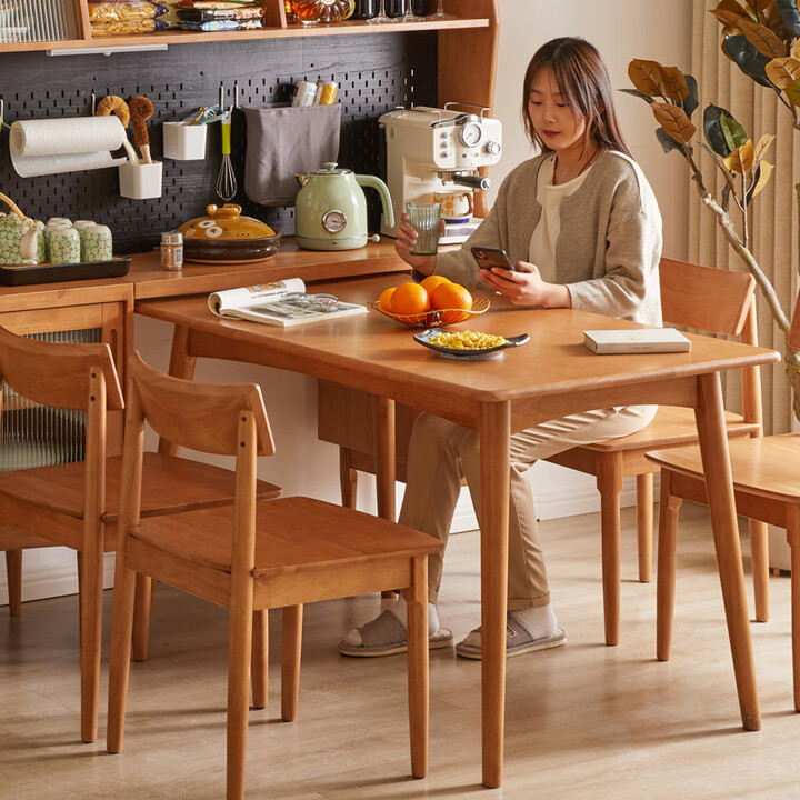 文哥实木餐桌椅组合