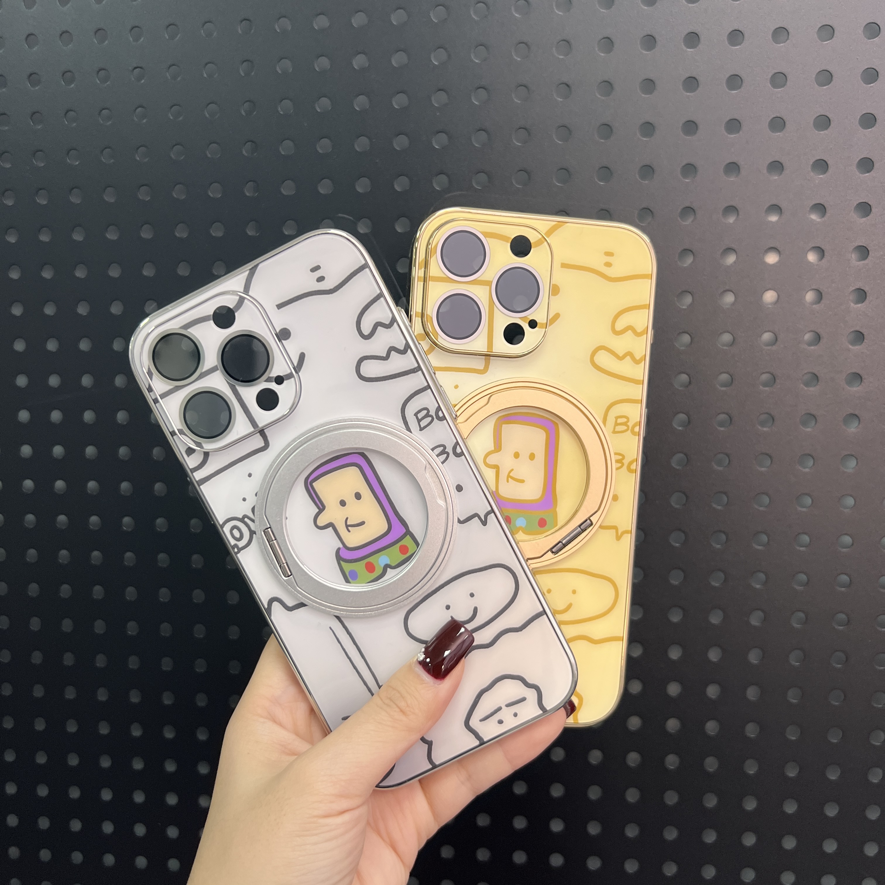 MUMET巴斯光年iphone13-17promax镭射旋转支架磁吸支点壳防指纹抗