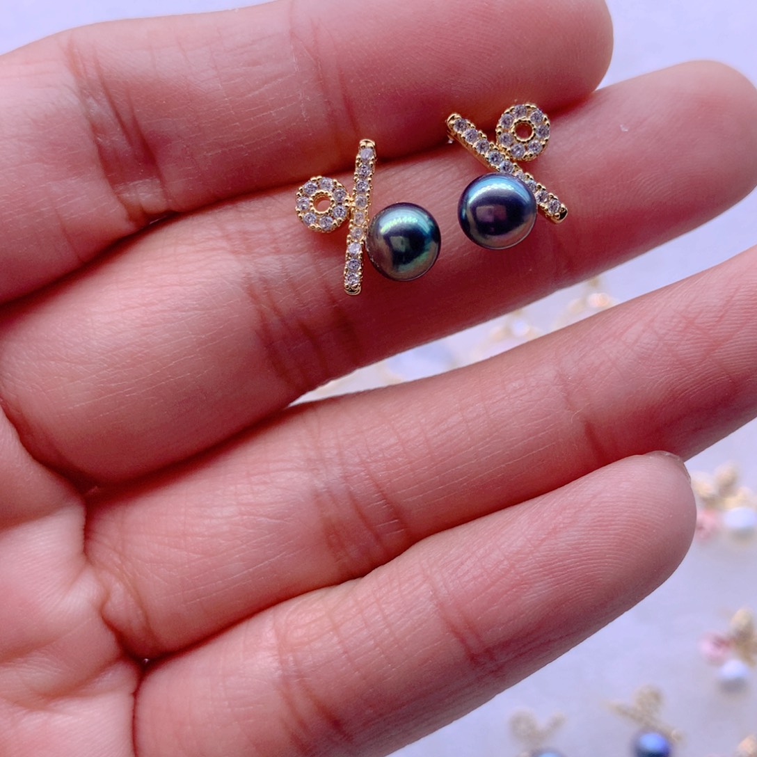 淡水珍珠耳饰合金