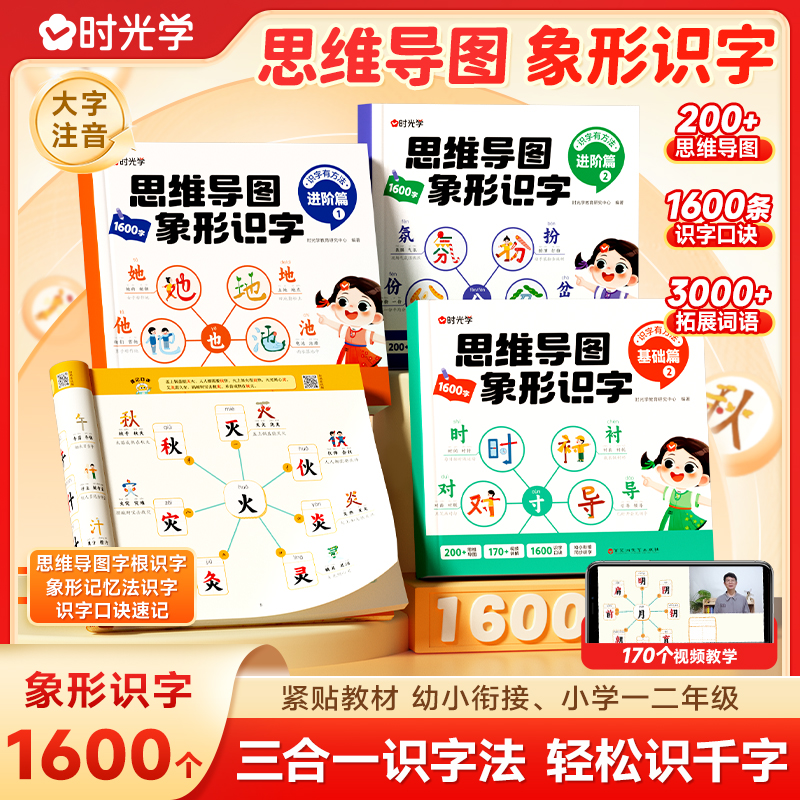 【时光学】思维导图象形识字 幼小衔接小学同步速记1600汉字注音