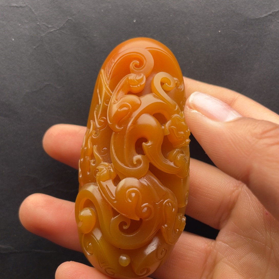 石英质玉黄蜡石手把件未镶嵌X*