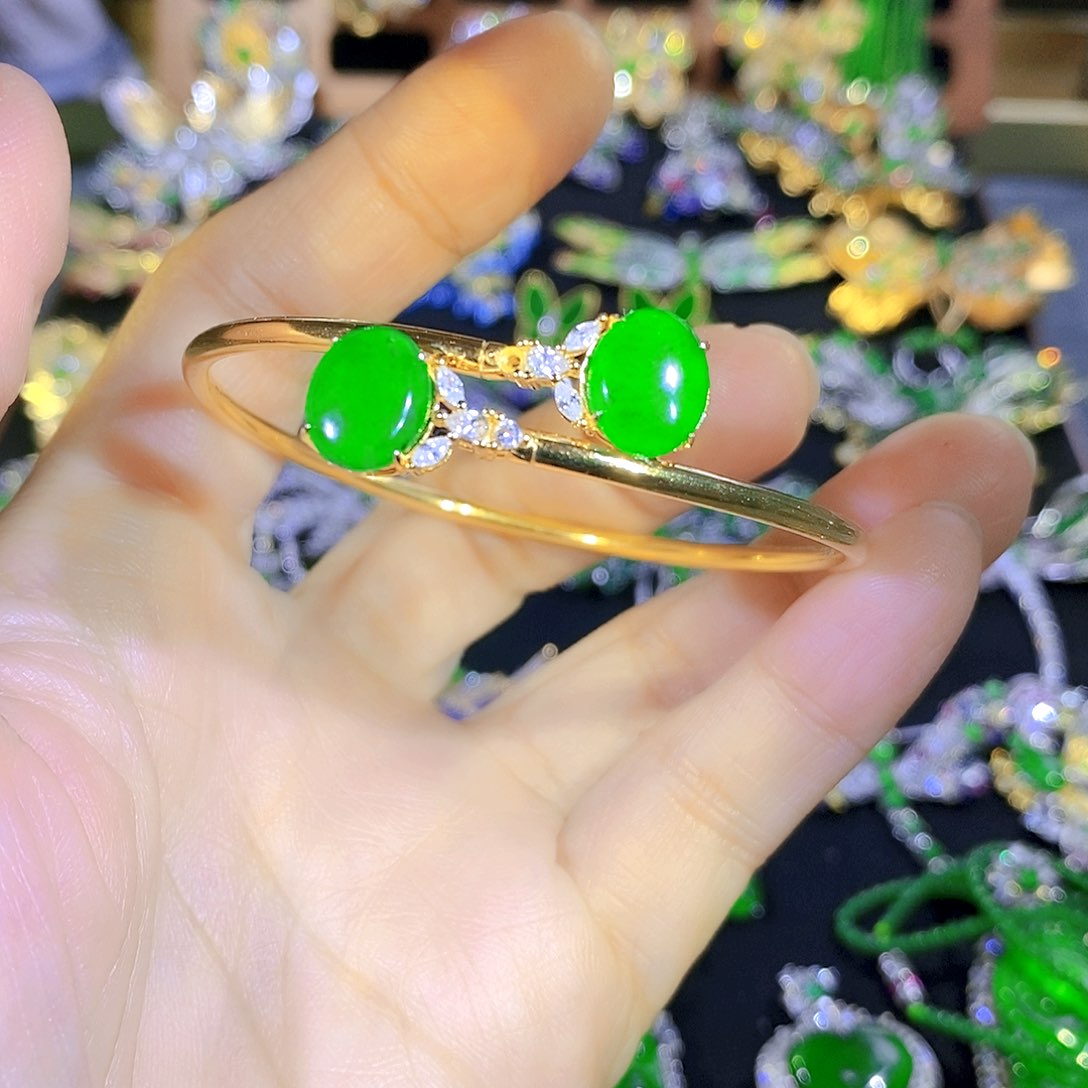 吊坠(不含链)银S925镶嵌翡翠