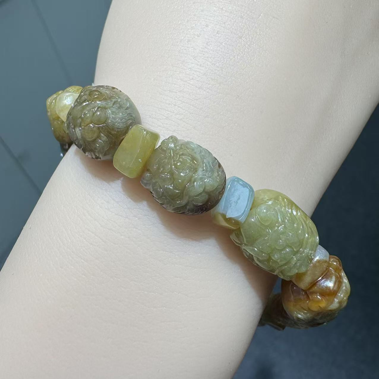 【杰缘珠宝】A货翡翠经典大气特色钟馗手串 多样性一件