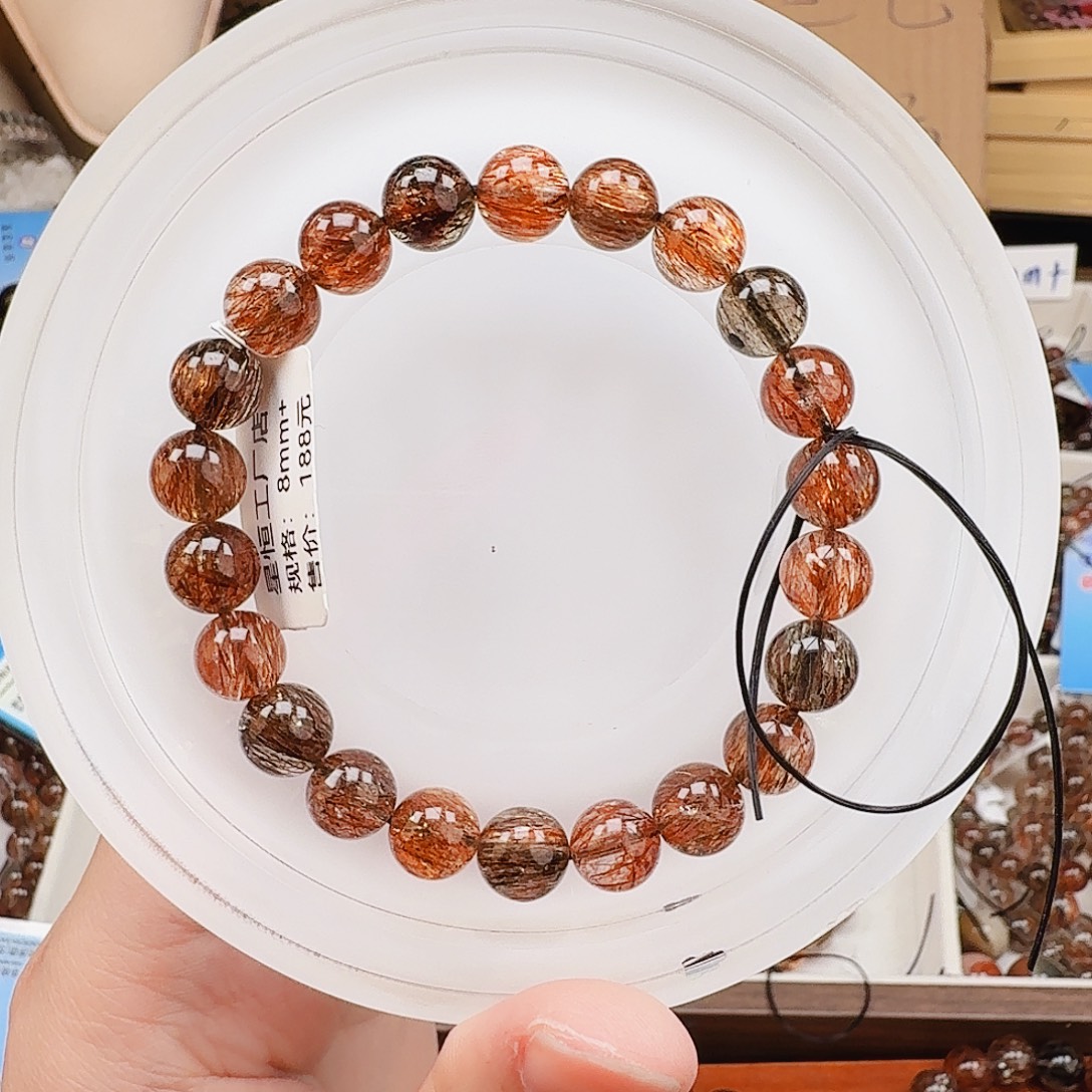 阳***姐未镶嵌手链水晶天然水晶黑金超七直播间链接