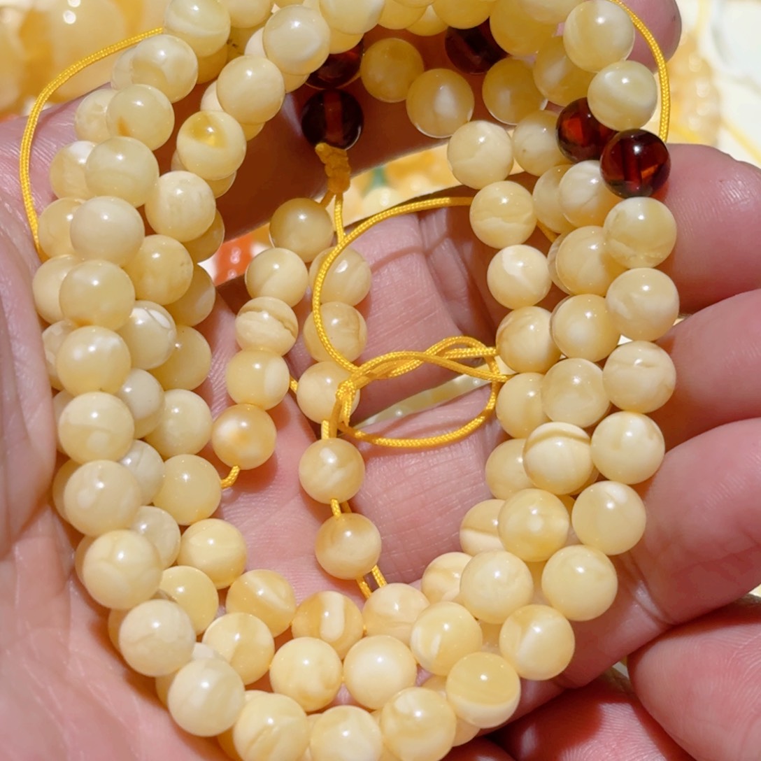 蜜蜡手链未镶嵌琥珀蜜蜡手链7mm+