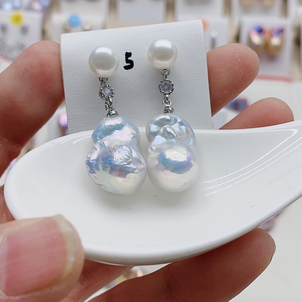 【闪购商品】淡水珍珠耳饰银S925镶嵌