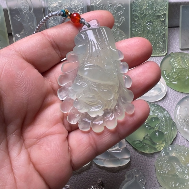 岫玉银S925镶嵌吊坠(赠链)