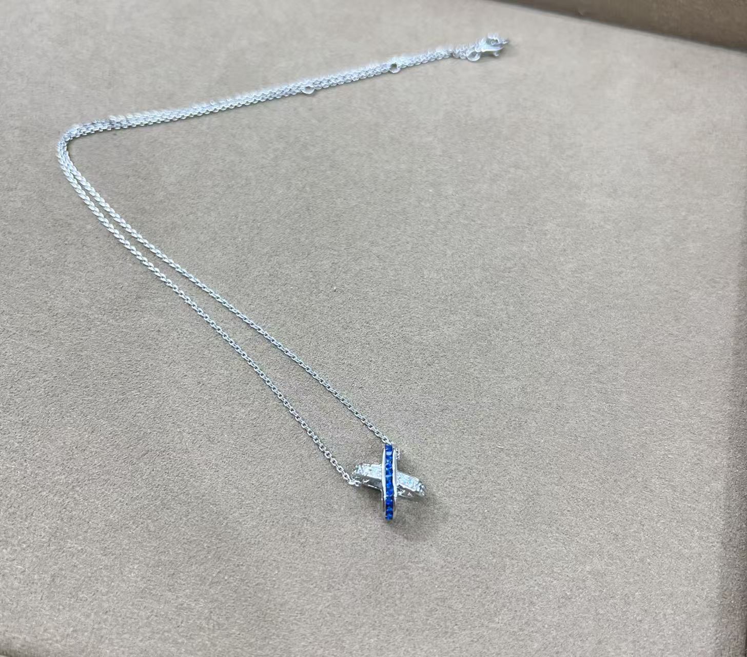 铜合金合成锆石项链 【高】大公子X形项链M1167