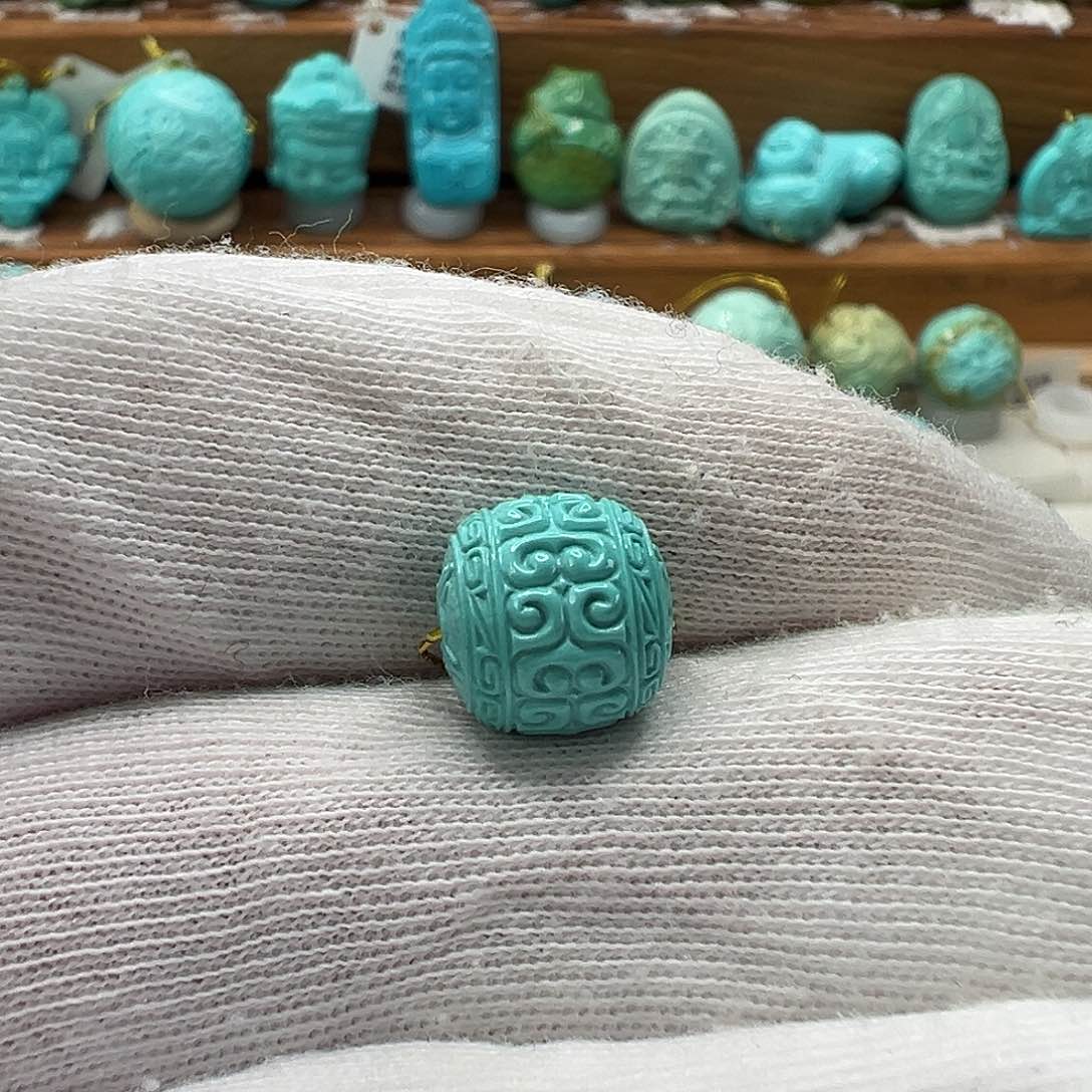 绿松石回纹珠 未镶嵌二***刀