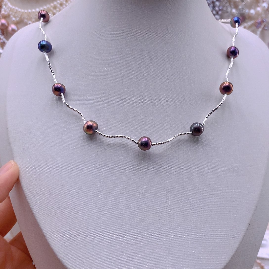 淡水珍珠未镶嵌耳饰项链