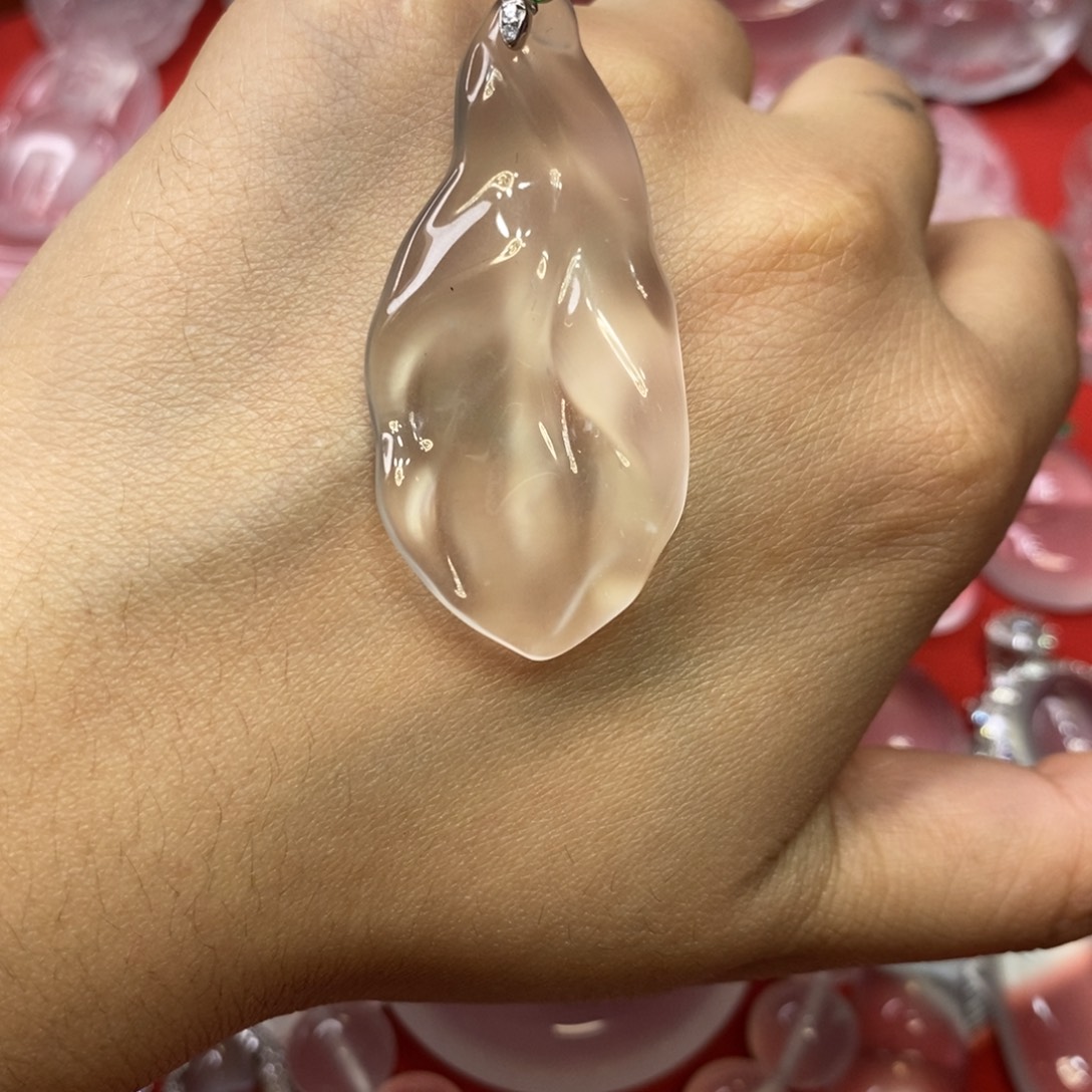 I***n石英质玉银S925镶嵌吊坠