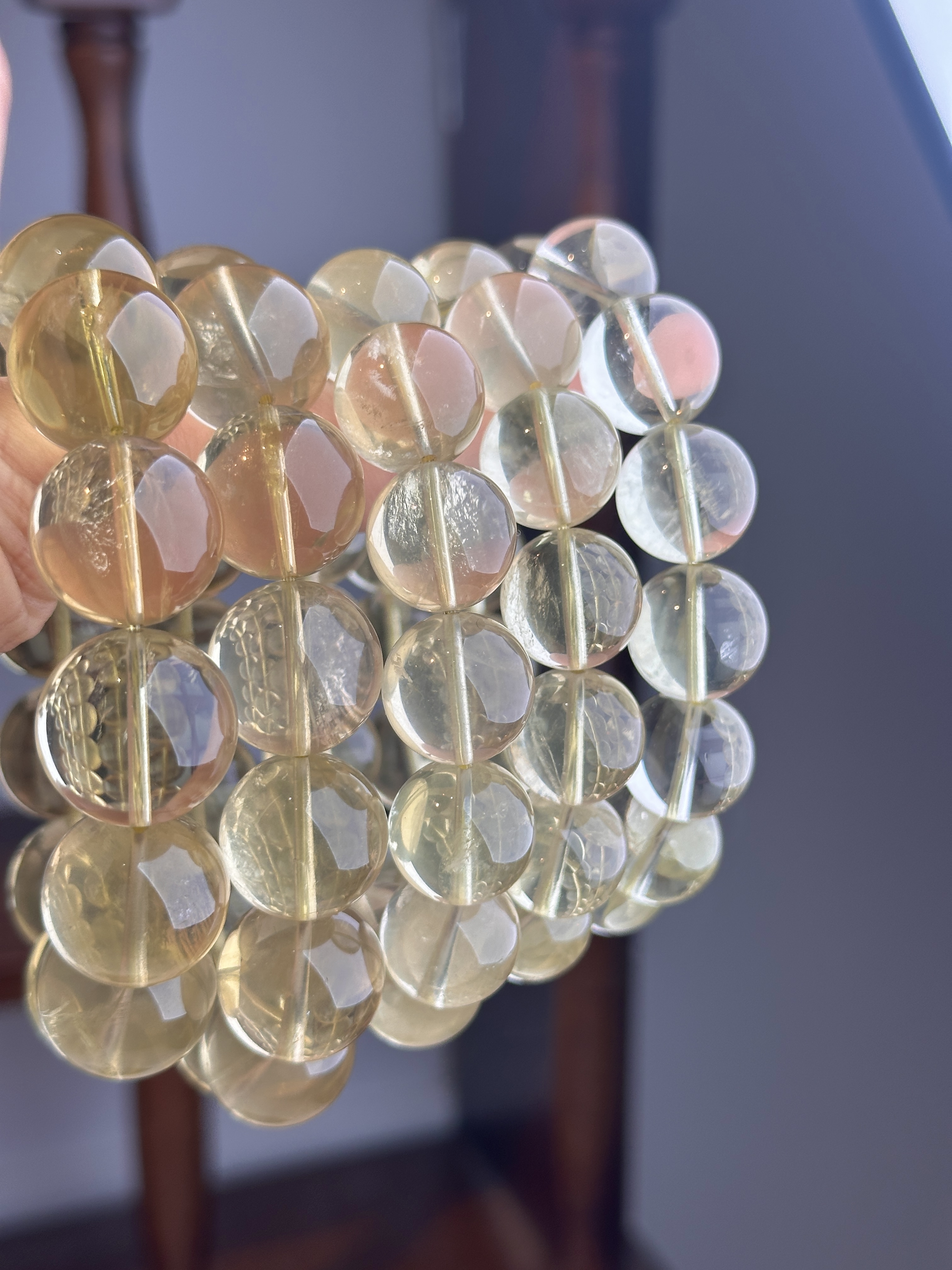 天然黄水晶素圈手串 多样性发其一 H66