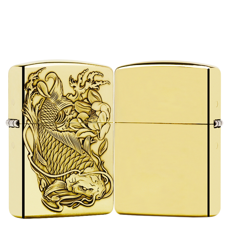 ZIPPO/之宝【3D单面龙鱼】盔甲机正品煤油 打火机 KF-DF