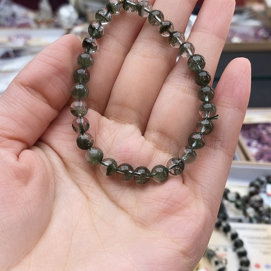 水晶手链未镶嵌Bb002绿幽灵拆单圈