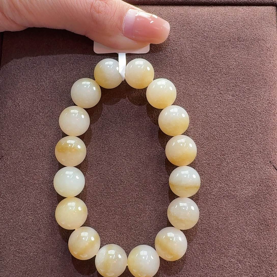 闹***闹和田玉（糖玉）未镶嵌手链手串