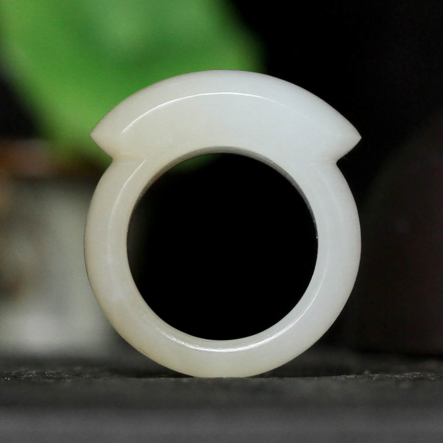 马鞍戒白玉山料指环新疆和田玉脂白老坑手工复古简约戒指18.2mm