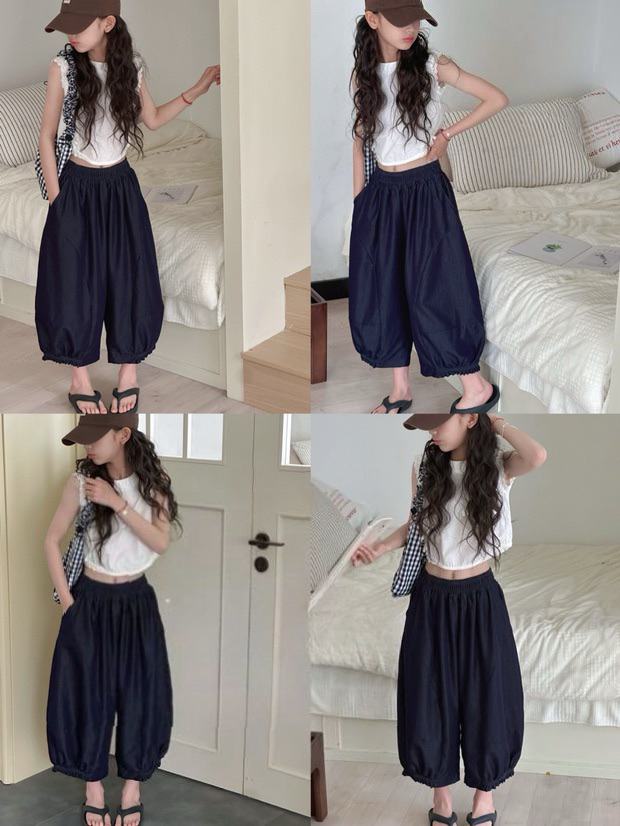 潮童夏款薄款奶奶七分牛仔裤8352