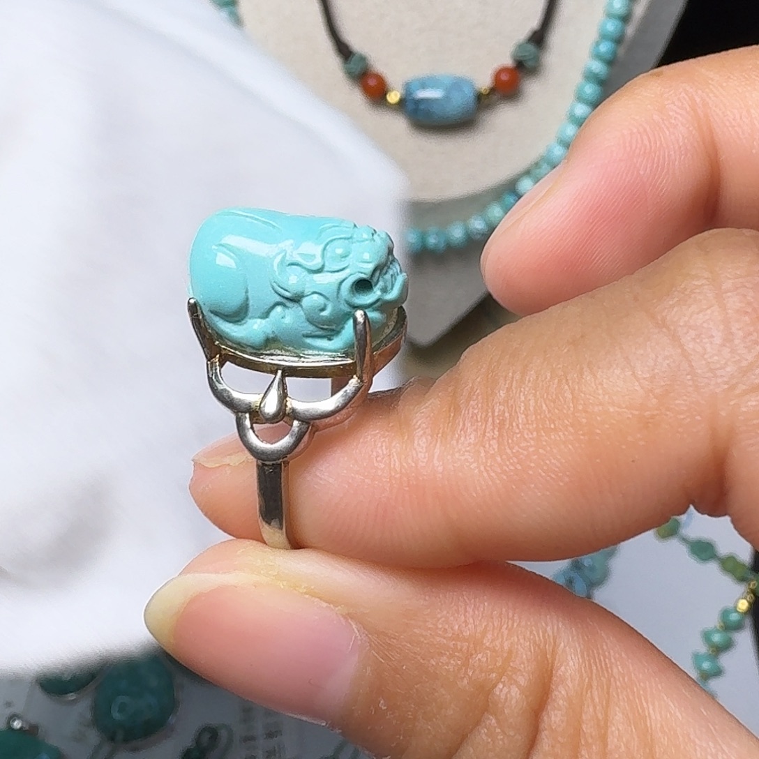 绿松石银S925镶嵌珠宝奇石