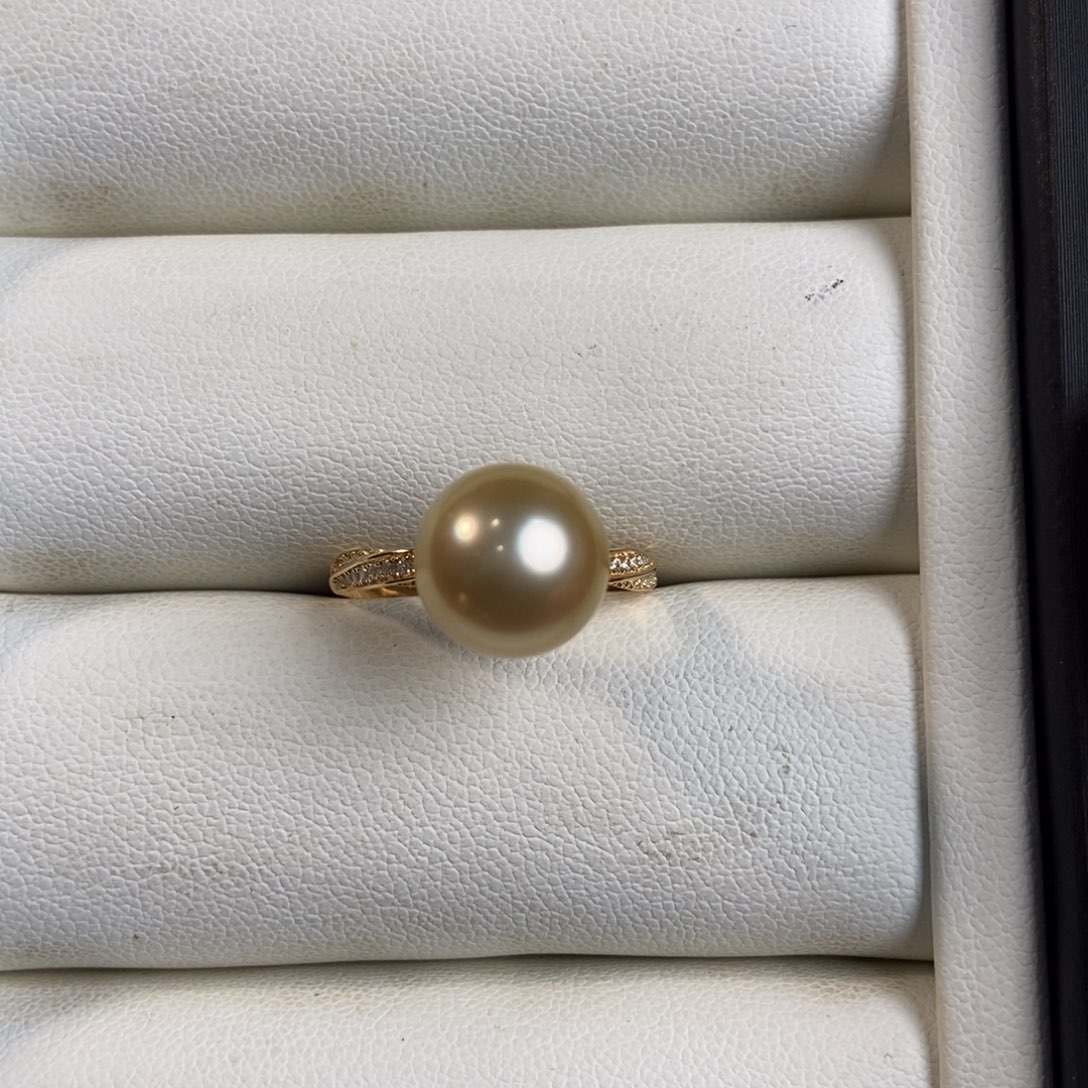 海水珍珠戒圈银S925镶嵌