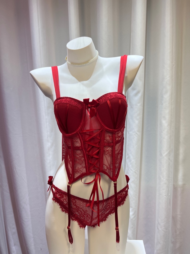 泡泡星球70-180斤鱼骨性感甜酷吊带显瘦带胸垫蕾丝纯欲可调节美背